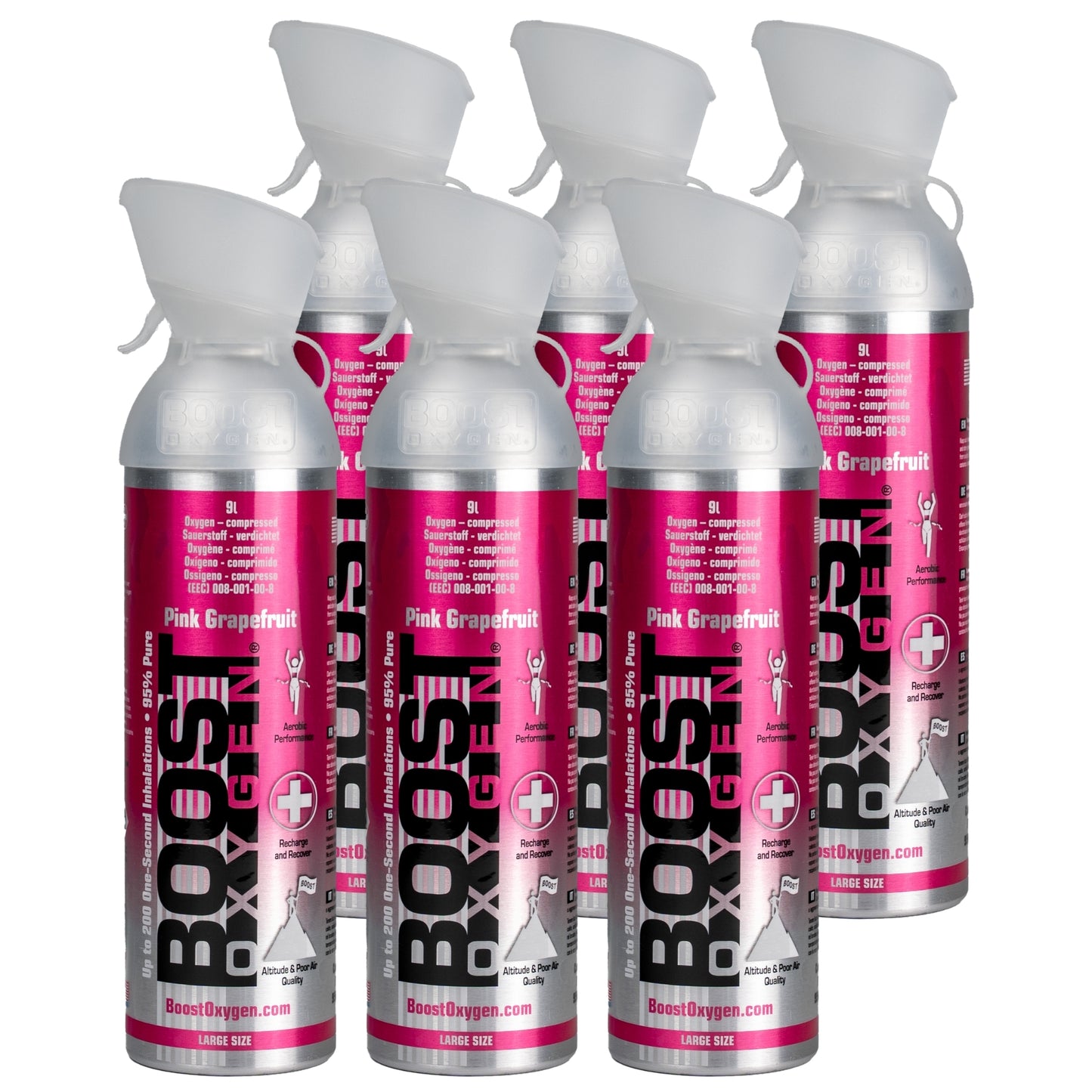Boost Oxygen Pink Grapefruit - Large 10L - 6 Pack
