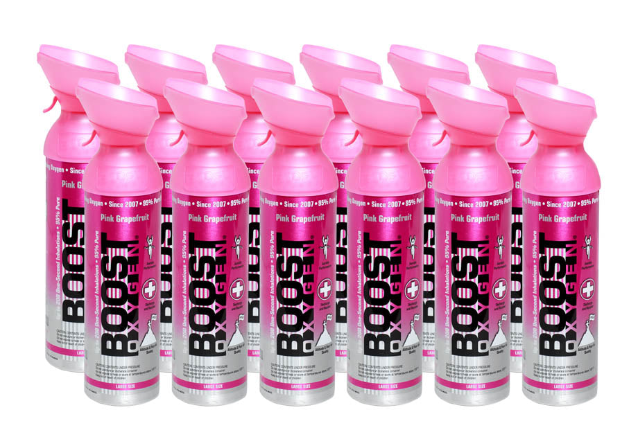 Boost Oxygen Pink Grapefruit 200 Breath (Large Size) - 12 Pack with Free Postage